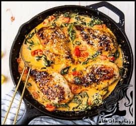 آشپزی و طرز تهیه مرغ خامه ای توسکانی - creamy20tuscan20chicken 01