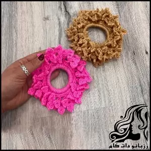آموزش بافت کش مو به شکل شکوفه، گامبهگام و ساده - crochet20Flower20shaped20hair20tie20tutorial 01