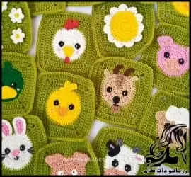 آموزش بافت موتیف جنگل شادی مناسب پتو و روتختی کودک - crochet20Happy20forest20motif20tutorial 01