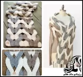 آموزش بافت شال با مدل بافت ژاپنی - crochet20Japanese20Weave20Wrap20tutorial 02