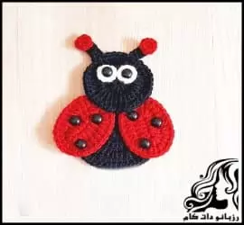 آموزش رایگان اپلیکه کفشدوزک به همراه فیلم - crochet20Ladybug20application20tutorial 01