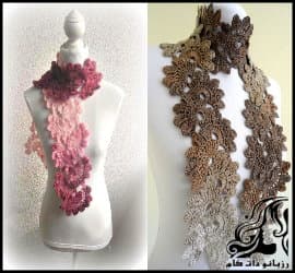 بافتنی و آموزش فارسی بافت شالگردن تاج خروسی - crochet20Rooster20crown20shawl20tutorial 02