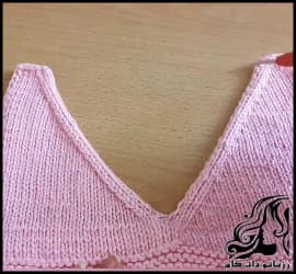 بافتنی و آموزش فارسی بافت یقه هفت به همراه فیلم - crochet20V20neck20tutorial 01