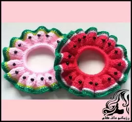 آموزش بافت کش مو شب یلدا - crochet20Yalda20Night20Hair20Clamp20tutorial 01