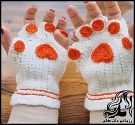 آموزش رایگان بافت دستکش گربه ای - crochet20cat20gloves20tutorial 02