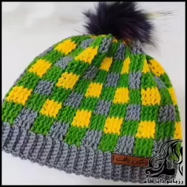 آموزش بافت کلاه شطرنجی با قلاب و میل بافتنی، راهنمای گام به گام - crochet20checkered20hat20tutorial 01