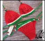 بافتنی و آموزش بافت ست بیکینی یلدایی - crochet20watermelon20bikini20top 01 1