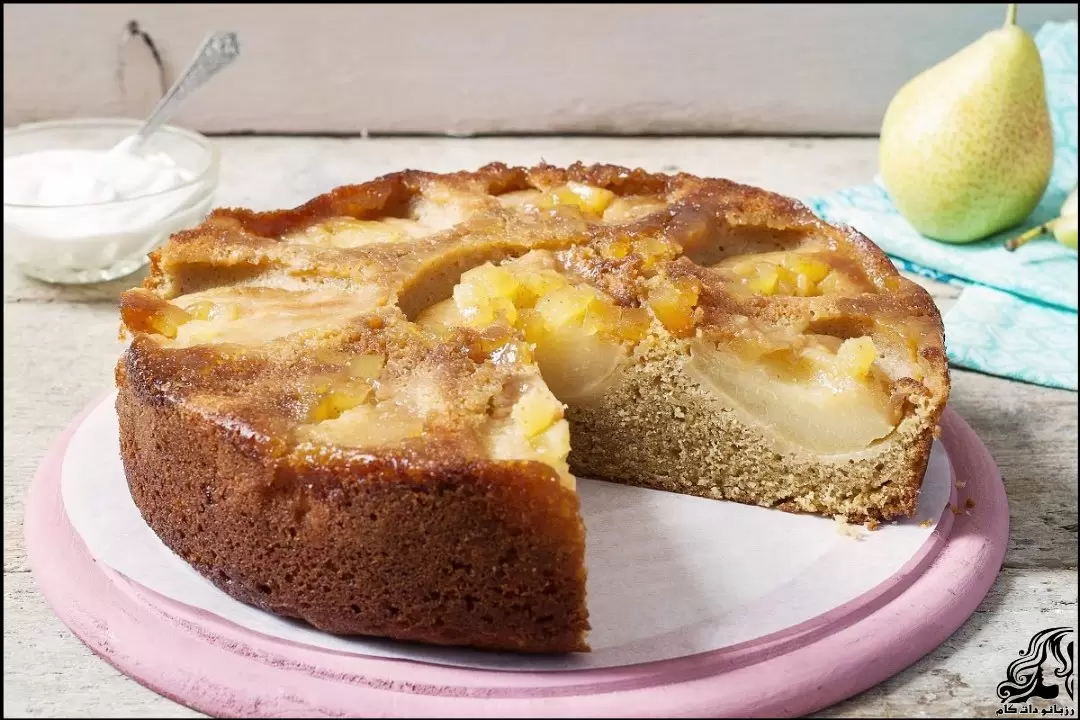 طرز تهیه کیک گلابی و زنجبیل خوشمزه و خانگی