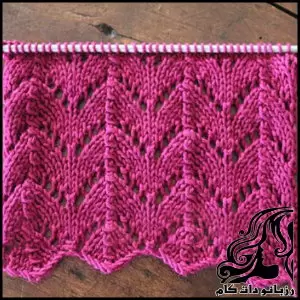 بافتنی و آموزش بافت توری سرخس یا نعل اسبی - horseshoe20lace20knitting20stitch 03