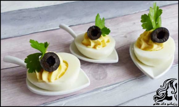 طرز تهیه تخم مرغ شکم پر مجلسی و خوشمزه با مواد ساده