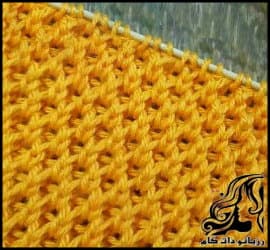 بافتنی و آموزش بافت لانه زنبوری دومیل - knitte20Honeycomb20model20tutorial 01