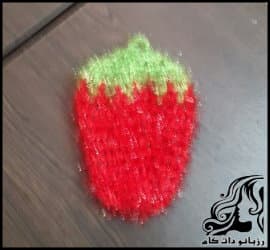 بافتنی و آموزش کامل اسکاج طرح توت فرنگی - knitte20Strawberry20design20skeg20tutorial 01