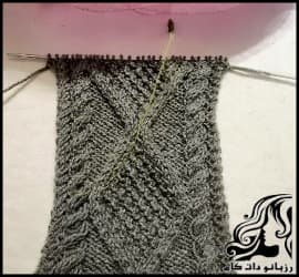 بافتنی و آموزش فارسی و رج به رج لوزی جودون - knitted20Barley20rhombus20tutorial 03