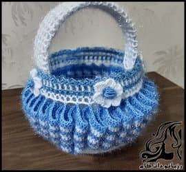 بافتنی و آموزش بافت سبد دسته دار لاکچری - knitted20Basket20with20handle20tutorial 39