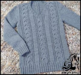 بافتنی و آموزش بافت ژاکت بلوز و پلیور دومیل شاخ گوزنی - knitted20Blouse20jacket20tutorial 02