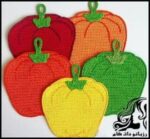 بافتنی و آموزش بافت دستگیره آشپزخانه به شکل فلفل دلمه ای - knitted20Capsicum20kitchen20handle20tutorial 01