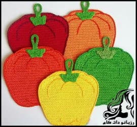 بافتنی و آموزش بافت دستگیره آشپزخانه به شکل فلفل دلمه ای - knitted20Capsicum20kitchen20handle20tutorial 01