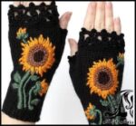 بافتنی و آموزش بافت دستکش گلدوزی شده - knitted20Embroidered20gloves20tutorial 01