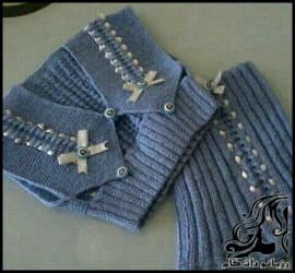 بافتنی و آموزش بافت ژیله دخترانه بدون حلقه - knitted20Girls20gilet20without20ring20tutorial 01