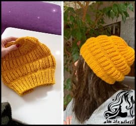 بافتنی و آموزش بافت کلاه دخترانه دومیل کشباف - knitted20Girls20hat20tutorial 02