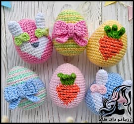 بافتنی و آموزش بافت تخم مرغ هفت سین - knitted20Haftsin20eggs20tutorial 03