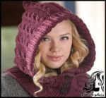 بافتنی و آموزش بافت شال کلاه دار زنانه - knitted20Hat20scarf20tutorial 07