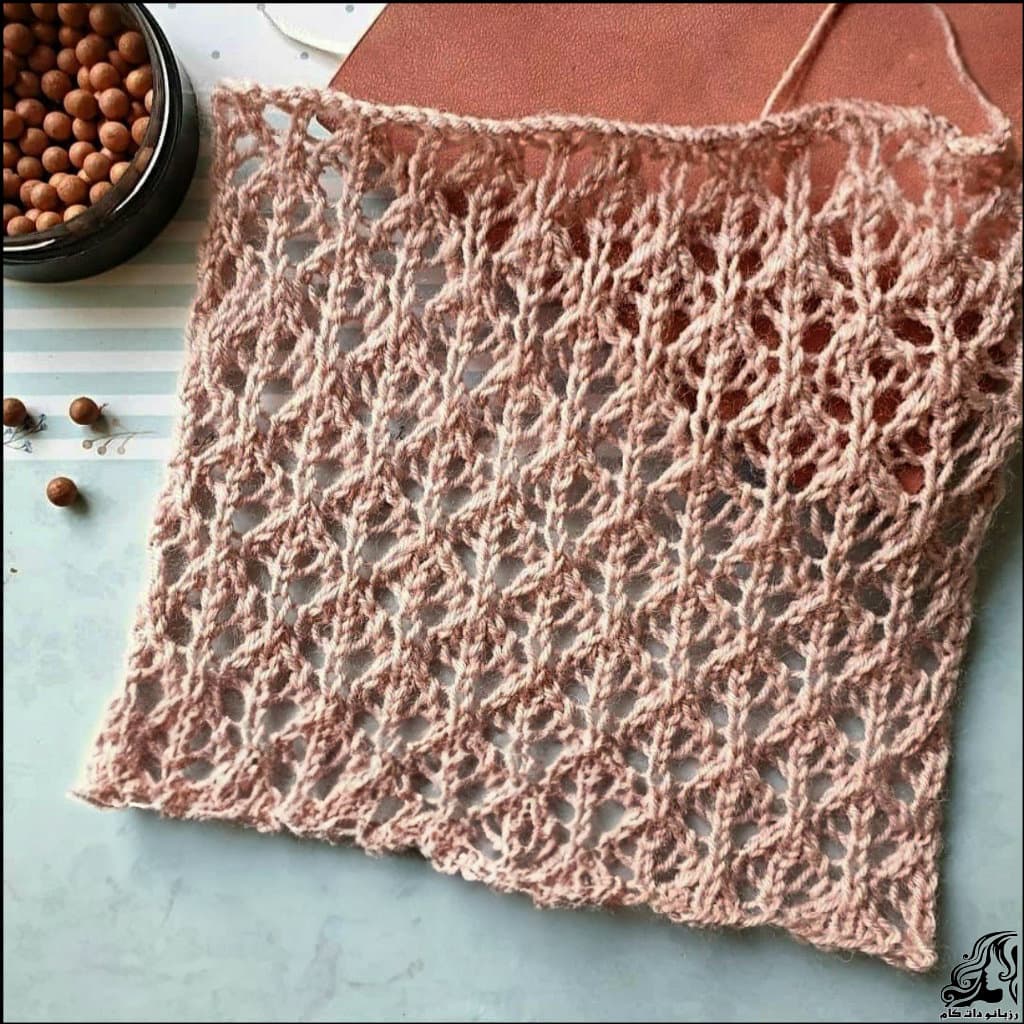 آموزش بافت یک مدل طرح توری مناسب بافت های پاییزه و زنانه