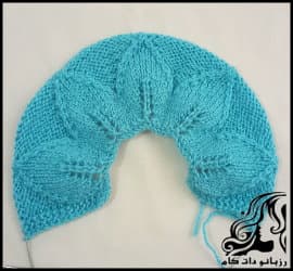 آموزش بافت یقه مدل برگی مناسب برای ژاکت و بلوز - knitted20Leaf20style20collar20tutorial 01
