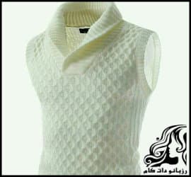 آموزش بافت جلیقه مردانه مدل پیچ لوزی یقه شال جلو بسته - knitted20Mens20vest20tutorial 01