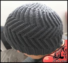 بافتنی و آموزش بافت کلاه زیگزال مردانه - knitted20Mens20zigzag20hat20tutorial 02