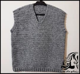بافتنی و آموزش بافت جلیقه ساده با قلاب - knitted20Simple20vest20tutorial 01