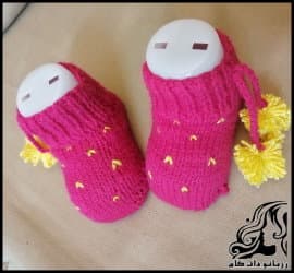 بافتنی و آموزش بافت پاپوش نوزادی خوشگل - knitted20baby20booties20tutorial 01