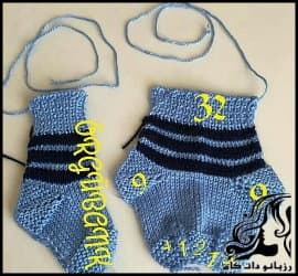 بافتنی و آموزش بافت جوراب بچگانه دومیل - knitted20baby20socks20tutorial 01