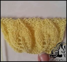 بافتنی و آموزش بافت برگ مناسب شال و کلاه - knitted20leaf20texture20tutorial 04