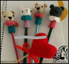 بافتنی و آموزش بافت عروسک سرمدادی - knitted20pencil20head20doll20tutorial 01