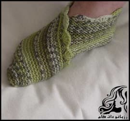 بافتنی و آموزش بافت پاپوش ساده با کفی نمدی - knitted20slippers20on20felt20soled20tutorial 06