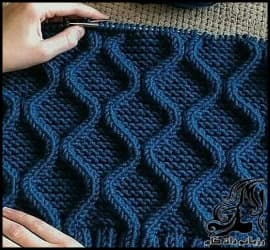 بافتنی و آموزش بافت یک مدل پترن لوزی شیک و زیبا - knitting20Rhombus20pattern20tutorial 01