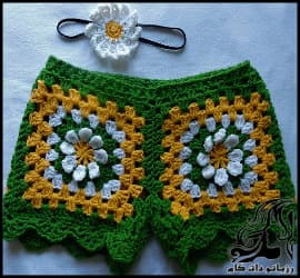 بافتنی و آموزش بافت شورت مربعی خوشگل و دوست داشتنی - knitting20Squared20Shorts20tutorial 01
