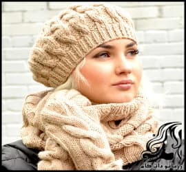 بافتنی و آموزش بافت کلاه مدل فرانسوی با بافت پیچ طنابی - nitted20French20cap20rope20screw20tutorial 01