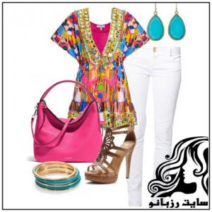 ست کردن لباس تابستانی با شلوار جین سفید - rozbano 132 3 1