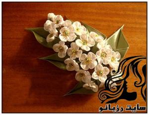 آموزش تصویری دوخت شکوفه روبانی - rozbano 191