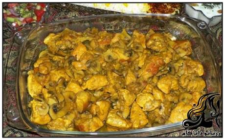 طرز تهیه خوراک فیله مرغ با قارچ - rozbano 203 13
