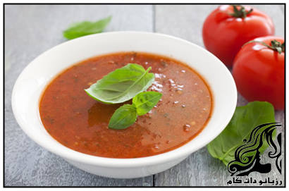 آموزش تهیه سوپ گوجه فرنگی و ریحان - rozbano 229 14