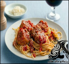 طرز تهیه اسپاگتی با کوفته قلقلی پنیری - rozbano 252 1 1