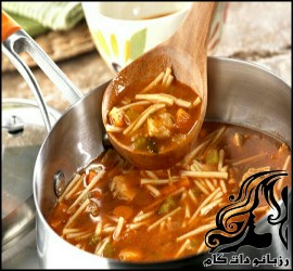 طرز تهیه سوپ اسپاگتی - rozbano 258 1 1