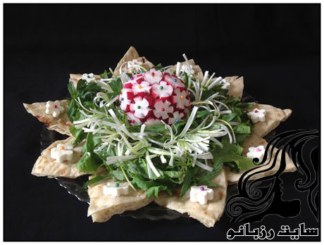 زیباترین تزیینات نان و پنیر و سبزی سفره عقد - rozbano 29