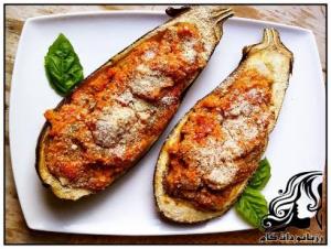 دلمه بادمجان با گوشت مرغ و پنیر - rozbano 301 9