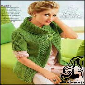 آموزش بافت ژاکت زنانه جلوباز دومیل - rozbano 371 16