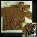 آموزش بافت ژاکت پسرانه دومیل با طرح جغد به صورت رج به رج - rozbano 376 1 1