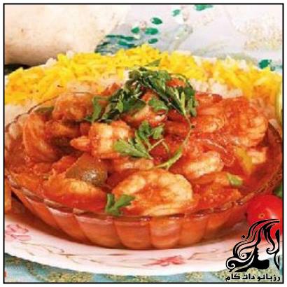 خوراک میگو با گوجه فرنگی - rozbano 420 17
